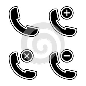 set of handset icon. Element of phone for mobile concept and web apps icon. Glyph, flat icon for website design and development,