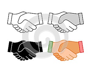 Set of handshake icon design. photo