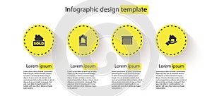 Set Hanging sign with text Sold, House contract, Garage and Realtor. Business infographic template. Vector