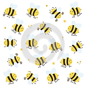 Set of Happy Bees