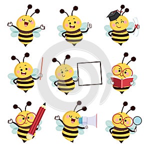 Un impostato composto da Contento progettazione della pittura ape caratteri diverso rappresenta formazione scolastica 
