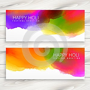 Set of happy holi banners and headers