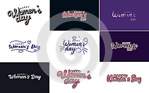 Set of Happy International Woman\'s Day signs and emblems vector design elements. signs. labels. and badges collection
