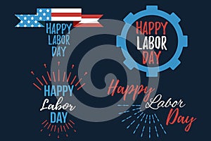 Set of Happy Labor Day banner and giftcard.