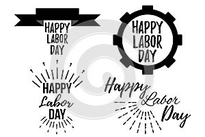 Set of Happy Labor Day banner and giftcard.
