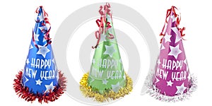 Set of Happy New Years party hats