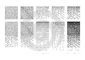 Set of Hatching gradient texture