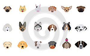 Set of Head Dogs Vectors and Icons