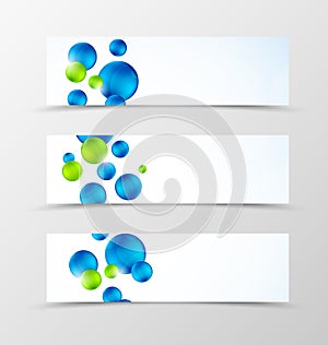 Set of header banner technologic design