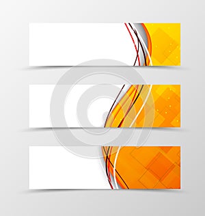 Set of header banner technologic wave design