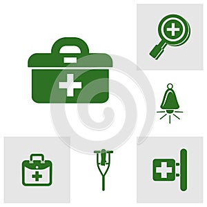 Set of Health Medical icon logo design vector. cardiology wave monitor report blank icon. Antibiotic icons. Patient Medical Record