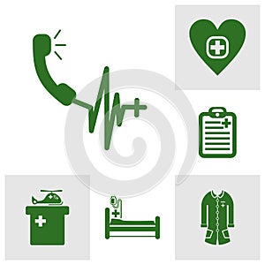 Set of Health Medical icon logo design vector. cardiology wave monitor report blank icon. Antibiotic icons. Patient Medical Record