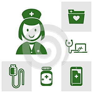 Set of Health Medical icon logo design vector. cardiology wave monitor report blank icon. Antibiotic icons. Patient Medical Record