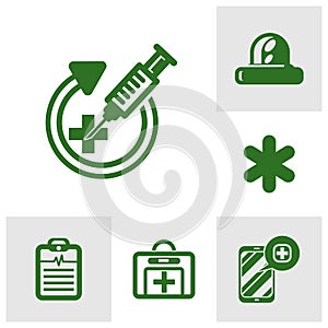 Set of Health Medical icon logo design vector. cardiology wave monitor report blank icon. Antibiotic icons. Patient Medical Record