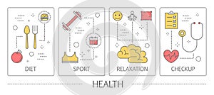 Set of health vertical banners