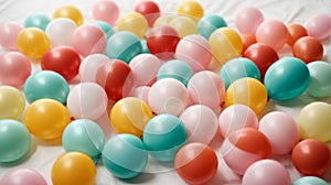 Set of healthy balloons on a white background. Top view.