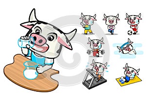 Set of Healthy Cow