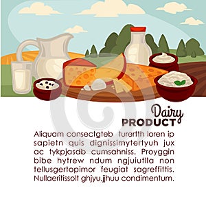 Set of healthy dairy products