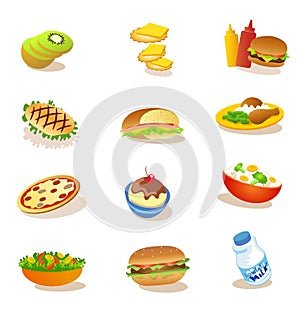 Set of healthy food illustrations