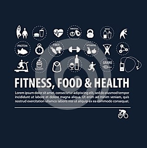 Set of healthy lifestyle icons