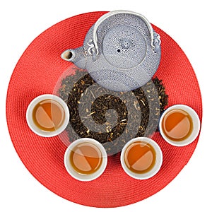 Set of healthy oriental tea