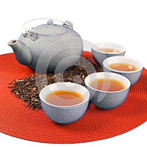 Set of healthy oriental tea