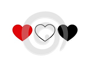 Set of heart icon. Live stream video, chat, likes. Social media icon heart shape.Thumbs up instagram.vector eps10