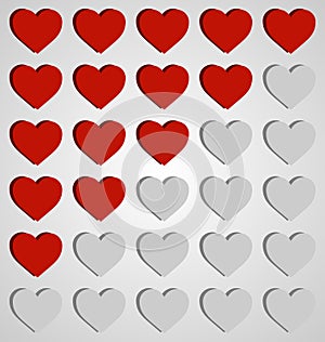 Set of hearts icons