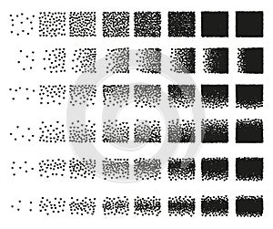 Set 48 hearts Stipple pattern for design. Tile spots