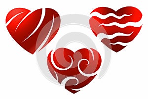 set hearts valentines day