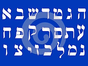 Set of Hebrew Alphabet Letters