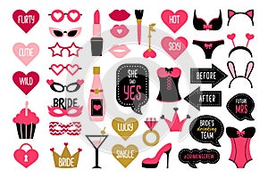 Set of hen party photo booth props