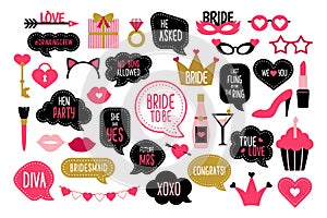 Set of hen party photo booth props