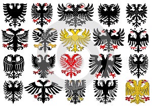 Set of heraldic german eagles photo