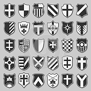Set of heraldic shields
