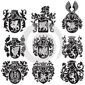 Set of heraldic silhouettes No2