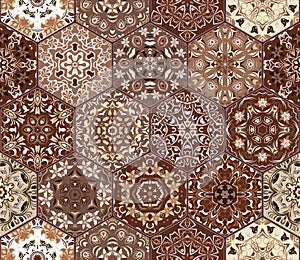 Vector set of hexagonal patterns.