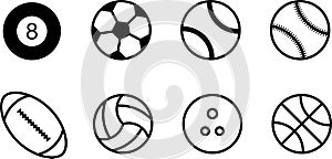 A set of high quality black and white Balls Icons