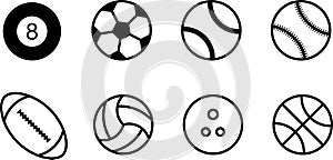 A set of high quality black and white Balls Icons photo