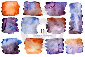 Set of high quality hand painted rectangles