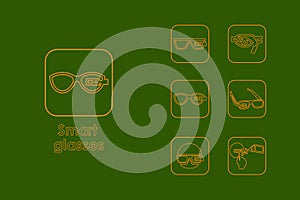 Set of high-tech glasses simple icons