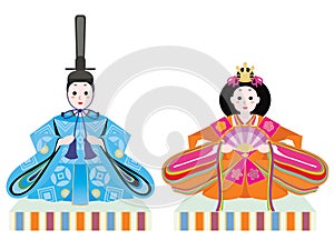 Set of Hina doll of male and female of the Doll\'s Festival.