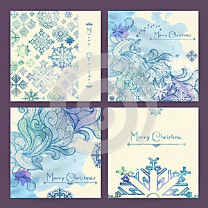 Set of holiday Christmas cards