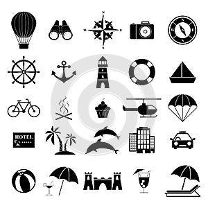 Set holiday vacation icons