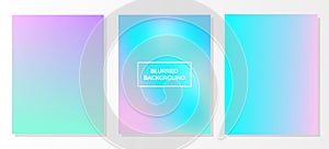 Set of holographic multicolored blurred vivid gradient backgrounds, vector colorful posters. Template for flyer and presentation,