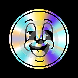 Holographic sticker with cartoon face photo