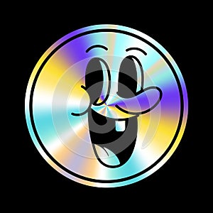 Holographic sticker with cartoon face photo