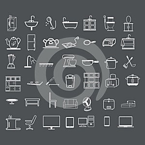 set of home appliance. Vector illustration decorative design