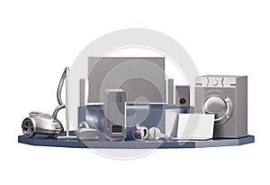 Set of Home Appliances / Electronics on White