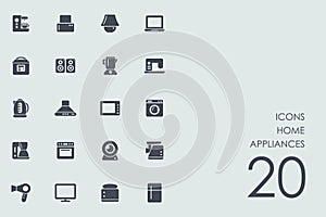 Set of home appliances icons